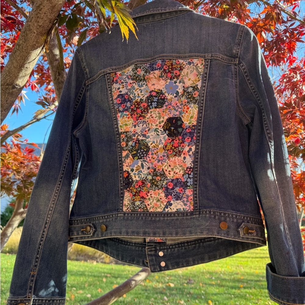 Refashioned Denim Jacket with Quilted Patch